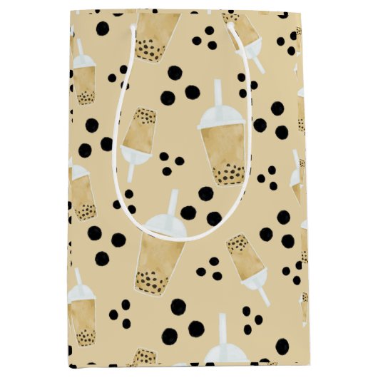 ボバティーアンドドットクリーム抱き枕 ミディアムペーパーバッグ (正面)