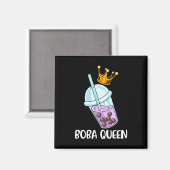 ボバティーギフト女の子バブルティーギフト女性ボバ マグネット (正面/裏面)