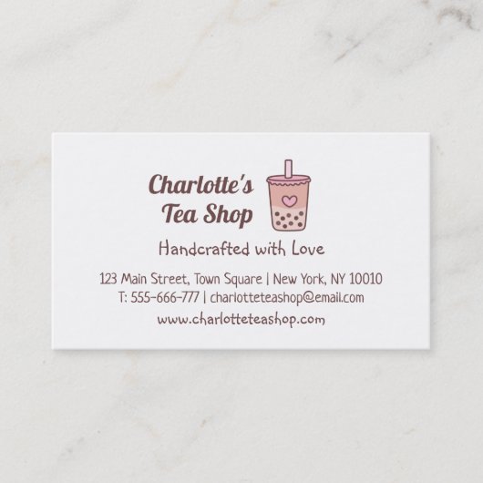 ボバティーショップ&ロイヤルティ名刺 名刺 (正面)