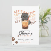 ボバティーチャウチャウドッグ誕生日招待状 招待状 (スタンド正面)