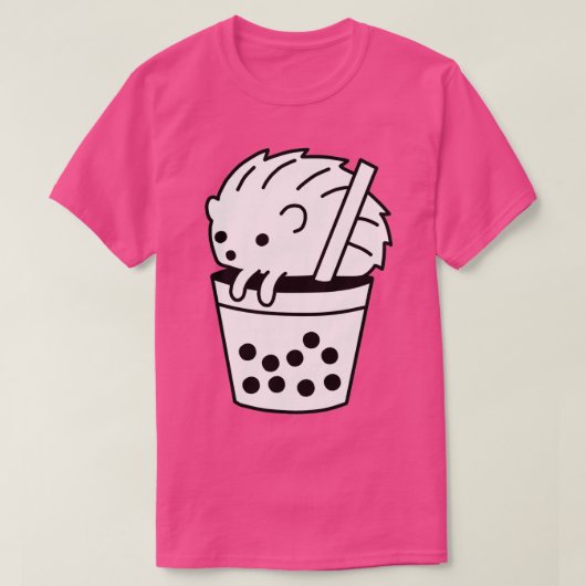 ボバティーハリネズミ黒白 Tシャツ (デザイン正面)