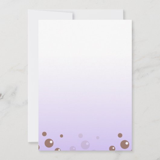 ボバティーバビーシャワー招待状ベビーガール 招待状 (裏面)