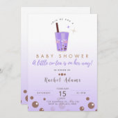 ボバティーバビーシャワー招待状ベビーガール 招待状 (正面/裏面)