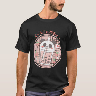 ボバティーバブルミルクパンダかわいいアニメ日本の Tシャツ