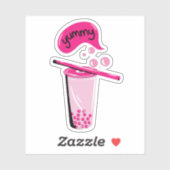 ボバティーバブルミルミルマッチャピンクティーピンク シール (シート)