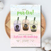 ボバティーバースデーパーティーの招待、バブルティー 招待状