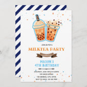 ボバティーボーイバースデーテーマ招待状 招待状 (正面/裏面)