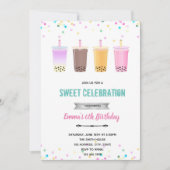 ボバティーミルクティーの誕生日の招待 招待状 (正面)