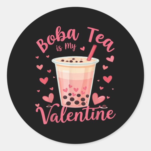 ボバティー私のバレンタイン乳茶バブルラバーヴァルVal ラウンドシール (正面)