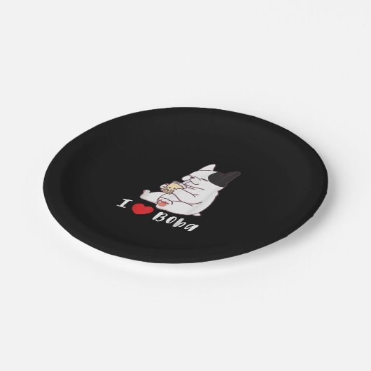 ボババブルティードッグカットブルドッグ贈フランスのり物が好き ペーパープレート (アングル)