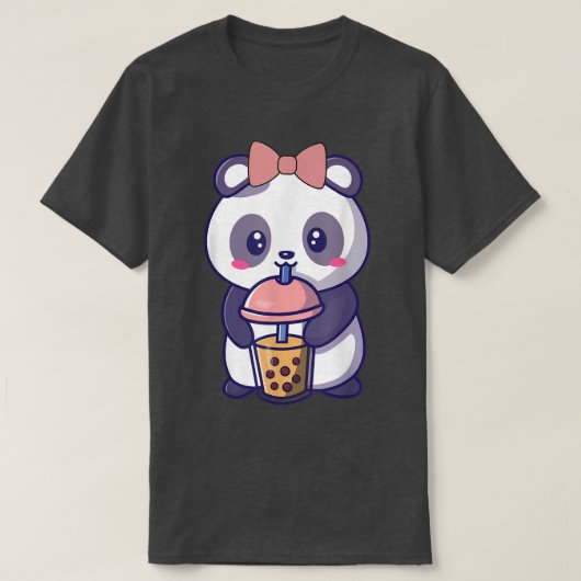 ボバパンダかわいいかわいい 日本の Tシャツ (デザイン正面)