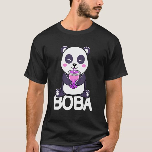 ボバパンダかわいいバブルティーネコガールズ10代の若者 Tシャツ (正面)