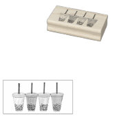 ボバブルタピオカパールミルクティードリンクグルメ ラバースタンプ (押印)