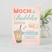 ボバブルティーアイスクリームファースト子供の誕生日Kpop 招待状 (スタンド正面)