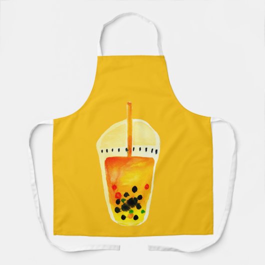 ボバブルティーアートイラストレーション エプロン (正面)
