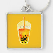 ボバブルティーアートイラストレーション キーホルダー (正面)