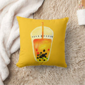 ボバブルティーアートイラストレーション クッション (ブランケット)