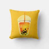 ボバブルティーアートイラストレーション クッション (正面)