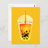 ボバブルティーアートイラストレーション ポストカード (正面/裏面)