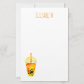 ボバブルティーアートイラストレーション 便箋 (正面)