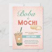 ボバブルティーベイビーシャワー日本かわいい 招待状 (正面)