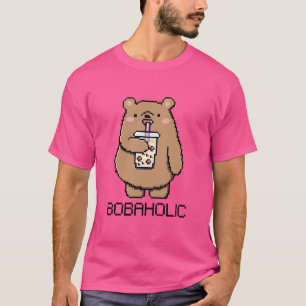 ボバホリックのピクセルベアーラブボバティー Tシャツ