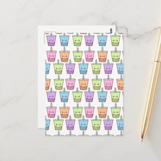 ボバミルクティー味 ポストカード (正面/裏面インサイチュ)