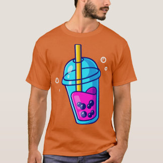 ボバミルクティー漫画 Tシャツ