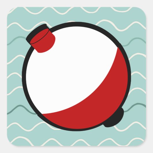 ボバーと波打った水 スクエアシール (正面)