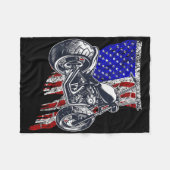 ボバーオートバイ7月4日退役軍人メモリアルデーアマー フリースブランケット (正面(横))