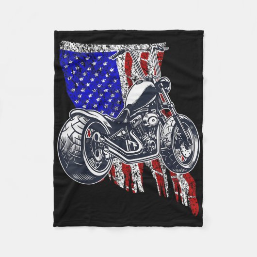 ボバーオートバイ7月4日退役軍人メモリアルデーアマー フリースブランケット (正面)