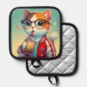 ボバ付猫 鍋敷き (正面/裏面)