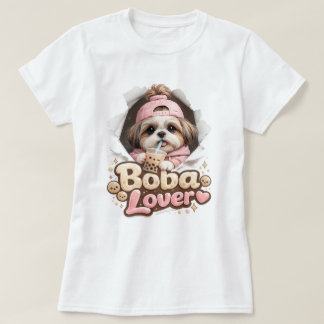 ボバ愛好家のシベリアン・シーツー かわいい犬のTシャツ Tシャツ