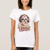 ボバ愛好家のシベリアン・シーツー かわいい犬のTシャツ Tシャツ (正面)