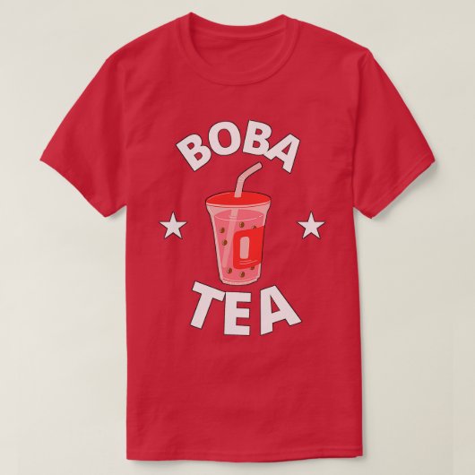 ボバ茶いちご茶 Tシャツ (デザイン正面)