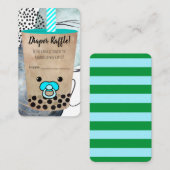 ボバ茶インスパイア赤ちゃんシャワーおむつラッフル エンクロージャーカード (正面/裏面)