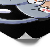 ボバ茶キャブバブル茶キャットかわいいアニメ猫ギフト ポスター (角)