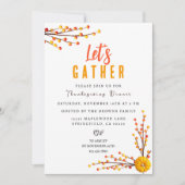 ボパーソナライズされたエレガントタ自然感謝祭 招待状 (正面)