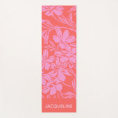 ボパーソナライズされたタニカルピンクレッドウェルネスフィットネス ヨガマット (正面)