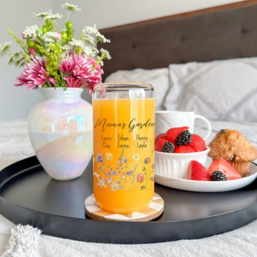 ボパーソナライズされたタニカルフローラマママズガーデン ガラス缶