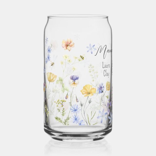 ボパーソナライズされたタニカルフローラマママズガーデン ガラス缶 (正面)