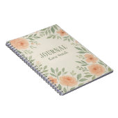 ボパーソナライズされたタニカルフローラ水彩 ノートブック (右側)