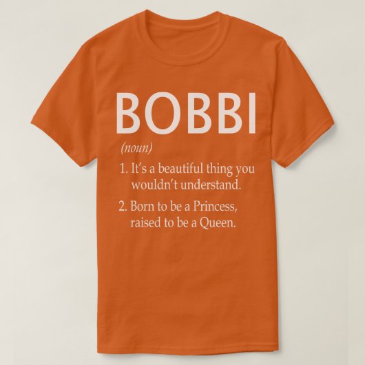 ボビの名前ギフト Tシャツ (デザイン正面)