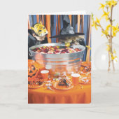 ボビングリンゴの子供ハロウィーンのカスタマイズ可能なカード カード (黄色い花)