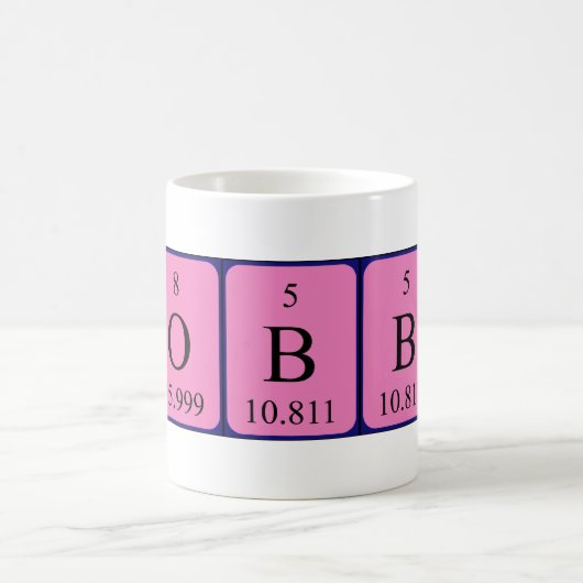 ボビーの周期表の名前のマグ コーヒーマグカップ (中央)
