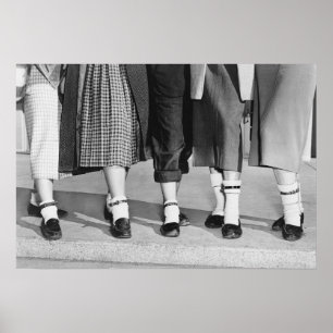 ボビーソックス、1953年。ヴィンテージ写真 ポスター