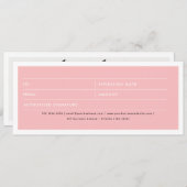 ボビーピンロゴヘアピンクギフト証明書券 (正面/裏面)