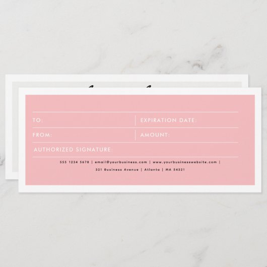 ボビーピンロゴヘアピンクギフト証明書券 (正面/裏面)