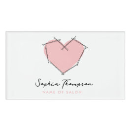 ボビーピンロゴ美容師ピンクビジネス 名札