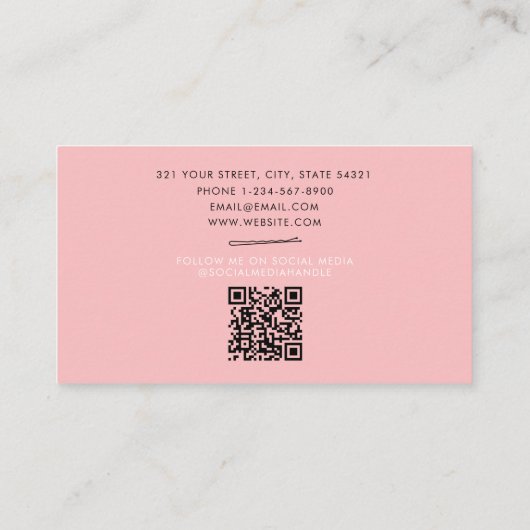 ボビーピンロゴ美容師ピンクロイヤリティカード ロイヤリティカード (裏面)